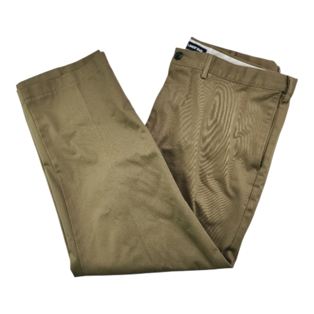 Lands End Khaki Chino Pants Men 40 Traditional Fit Cotton Business Casual Golf